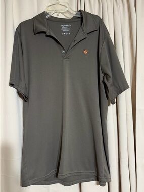 Nomad Charcoal Polo with Orange Logo